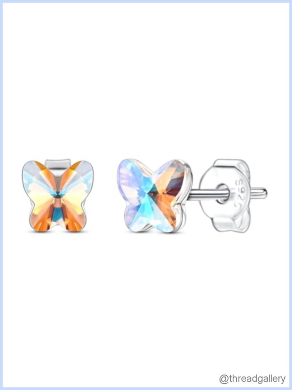 Sterling Silver 14k Gold Plated Stud Earrings 5A Cubic Zirconia Women Gift